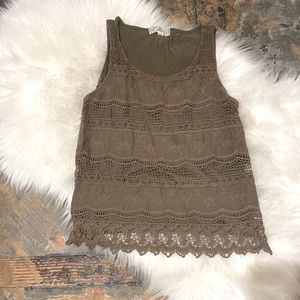 Olive Green Lace Tank